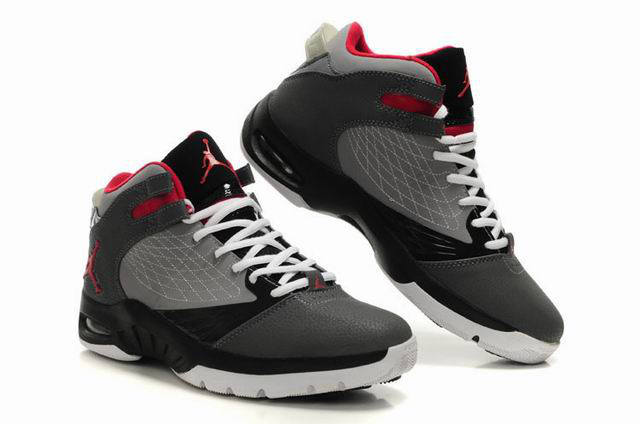 2011 Air Jordan New School Grey Black Red - Click Image to Close