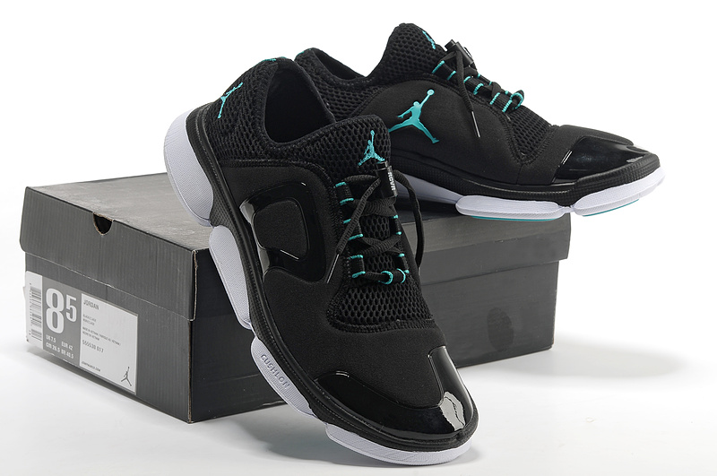 2013 Jordan Running Shoes Black White Green - Click Image to Close