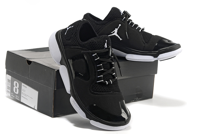 2013 Jordan Running Shoes Black White - Click Image to Close