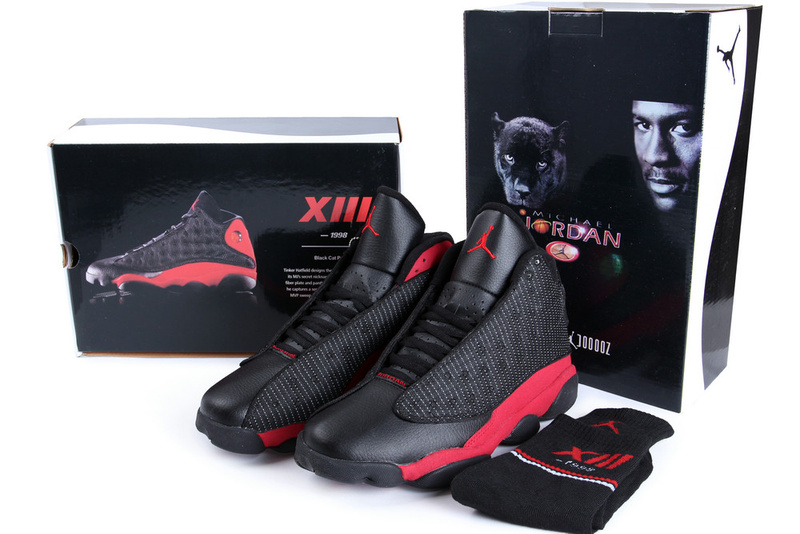 Hardback Authentic Jordan 13 Black Red Shoes