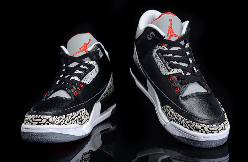 New Authentic Jordan 3 Black Grey Cement Shoes