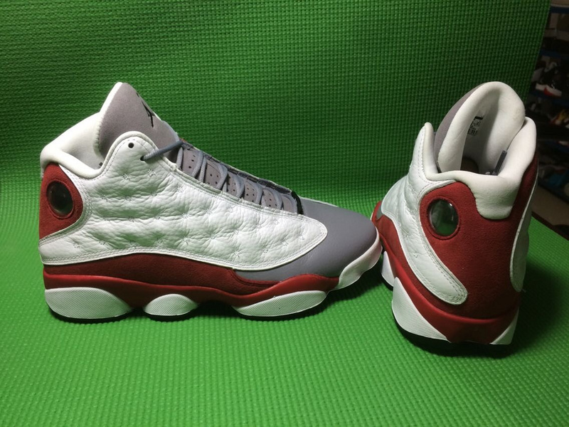 2014 Air Jordan 13 Retro White Grey Wine Red Shoes
