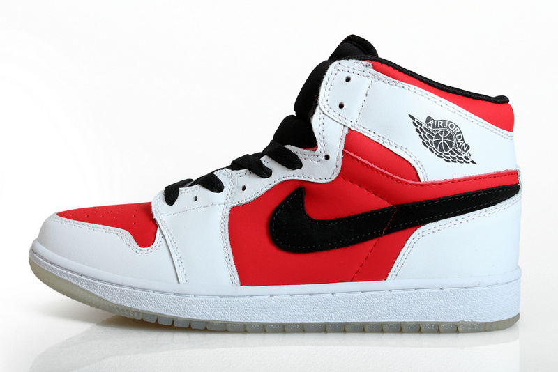 2014 Air Jordan Retro 1 Carmine Red White Black Shoes