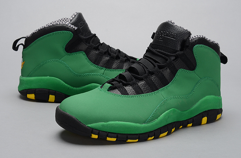 2014 Jordan 10 Retro Green Black Yellow Shoes