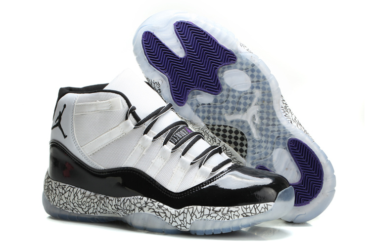 2014 Jordan 11 Retro Midnight Burst Crack White Black Shoes - Click Image to Close