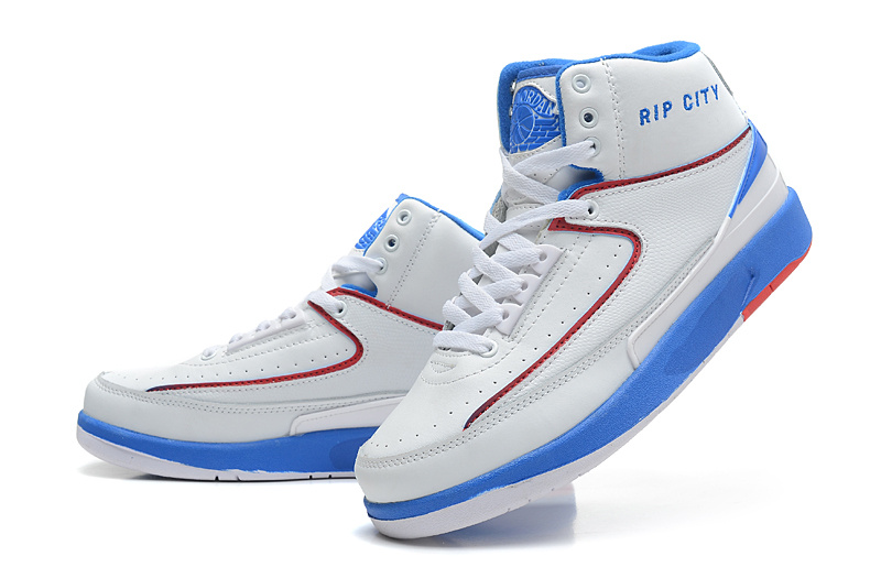 2014 Jordan 2 Retro White Blue Red Shoes - Click Image to Close