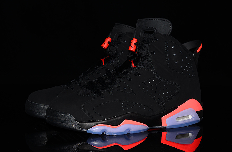 2014 New Jordan 6 Infrared Ray Black Red Shoes