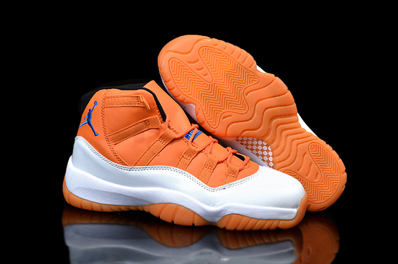 2015 Air Jordan 11 Custom White Orange Shoes