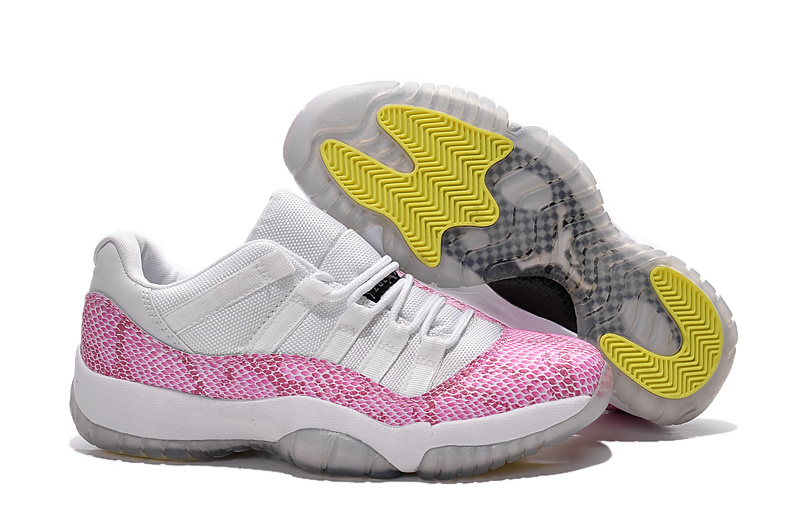 2015 Air Jordan 11 GS Low White Pink Snakeskin