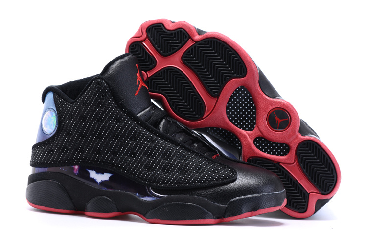 2015 Air Jordan 13 Custom Batman v Superman Dawn of Justice Black Red - Click Image to Close