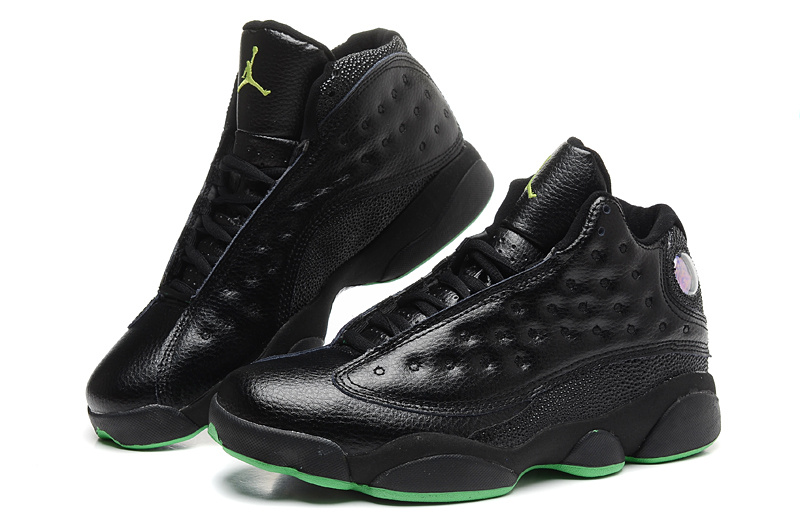 Real 2015 Air Jordan 13 Retro All Black Sole Shoes