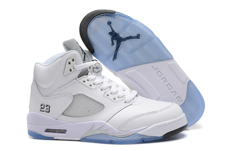 2015 Air Jordan 5 White Metallic Silver - Click Image to Close