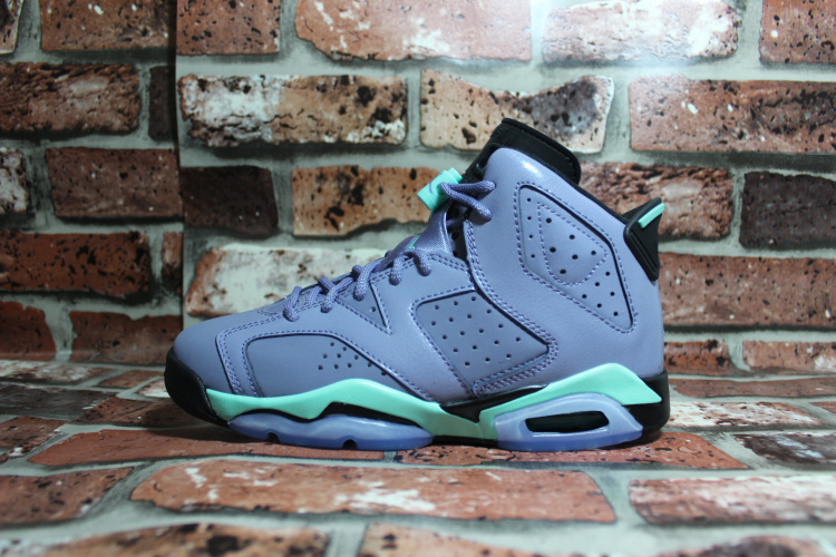 New Air Jordan Retro 6 GS Grey Green - Click Image to Close