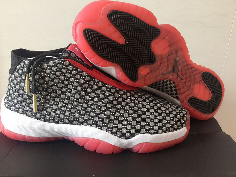 New Real Air Jordan Future Black Red Whihte Lover Shoes