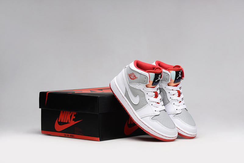 Real 2015 Bugs Bunny Air Jordan 1 White Red Grey Shoes