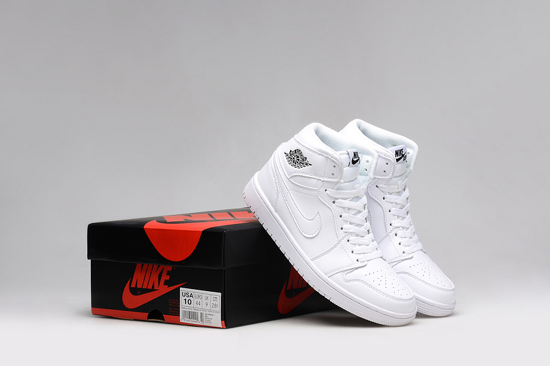 Cheap Real 2015 Air Jordan 1 All White Lover Shoes - Click Image to Close