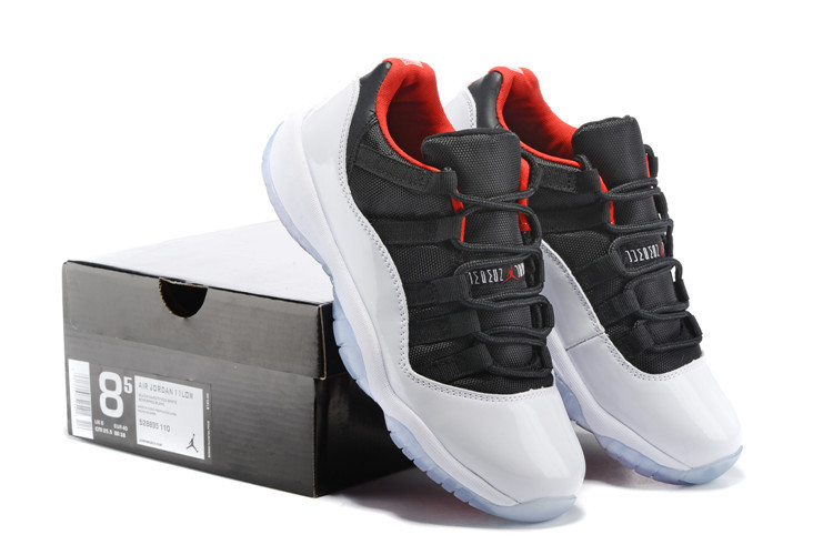 Cheap New Air Jordan 11 Low Black White Red Lover Shoes