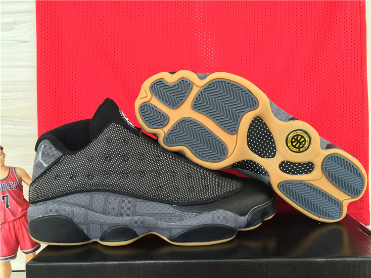 Cheap New Air Jordan 13 Low Black Orange Shoes