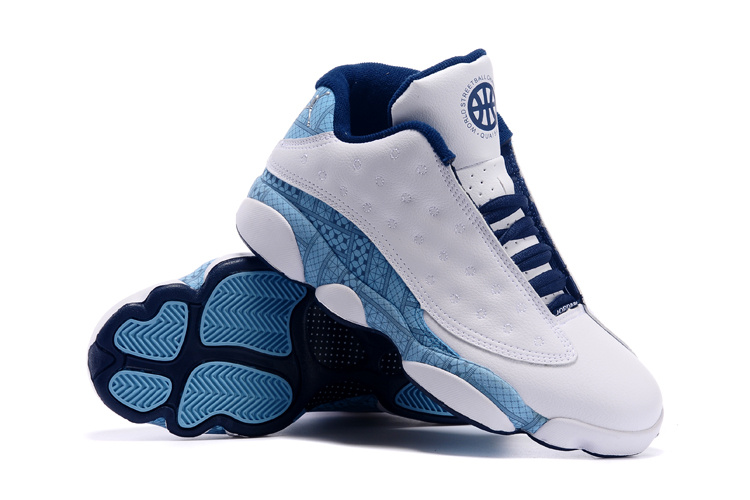 Cheap New Air Jordan 13 Low White Blue Shoes