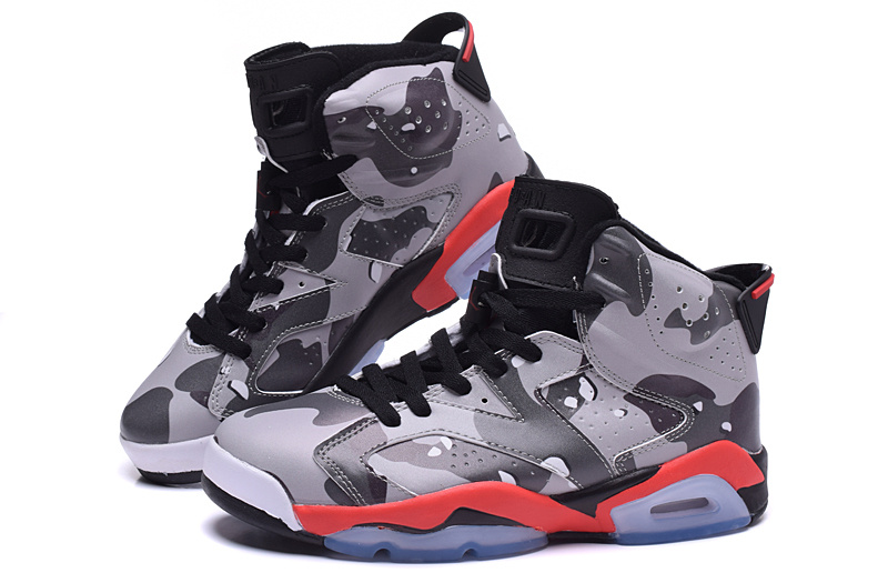 Cheap Real 2015 Air Jordan 6 Lover Army Grey Red Black Shoes - Click Image to Close