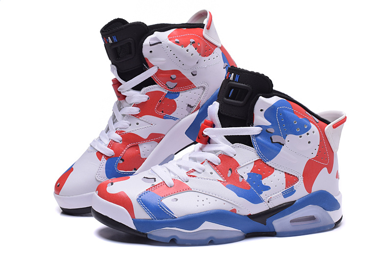 2015 Jordan 6 Lover White Red Blue Shoes