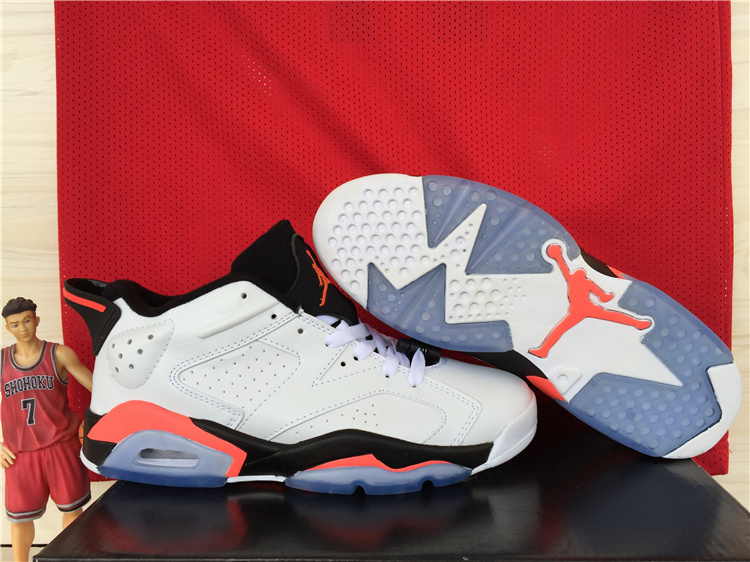 Cheap New Air Jordan 6 Low White Black Red Shoes