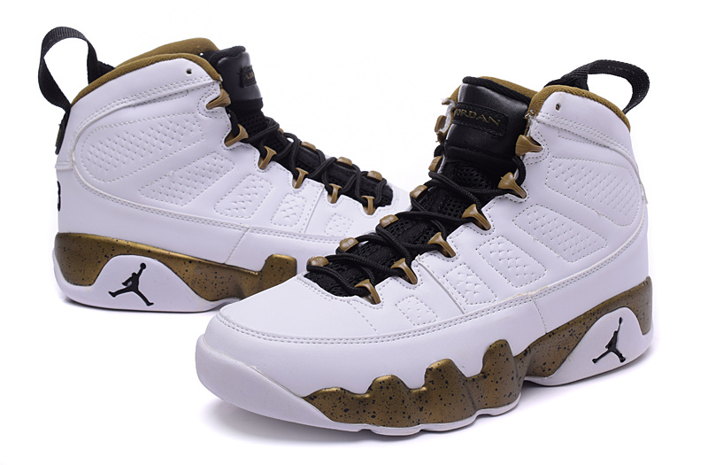 Cheap New Air Jordan 9 Retro White Coffe Black Shoes - Click Image to Close