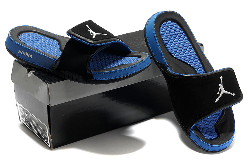 New Air Jordan Hydro 2 Black Blue Sandal - Click Image to Close