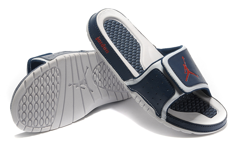 New Air Jordan Hydro 2 Dark Blue Red White Sandal - Click Image to Close