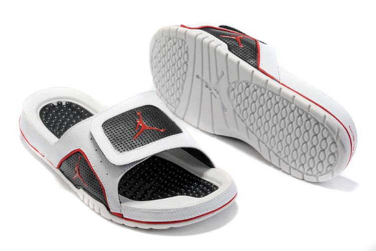 New Air Jordan Hydro 5 Black Red White Sandal - Click Image to Close