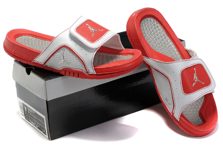 New Air Jordan Hydro 5 Red White Sandal - Click Image to Close