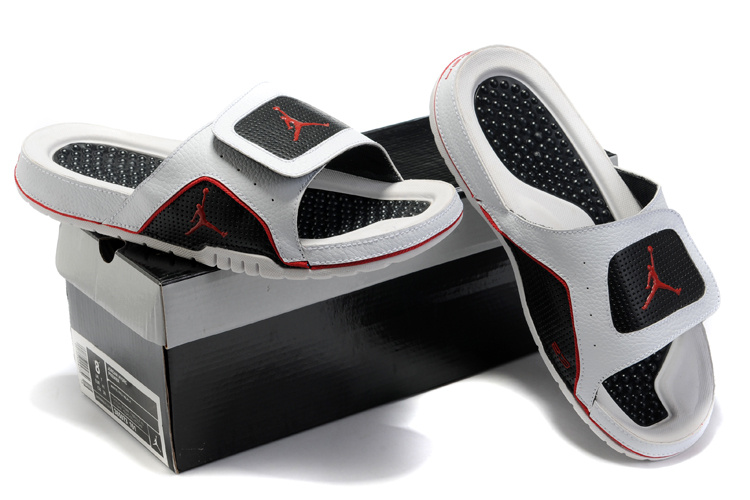 New Air Jordan Hydro 5 White Black Red Sandal