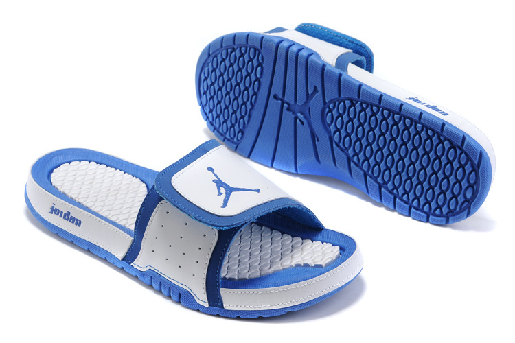 New Air Jordan Hydro 5 White Blue Sandal - Click Image to Close