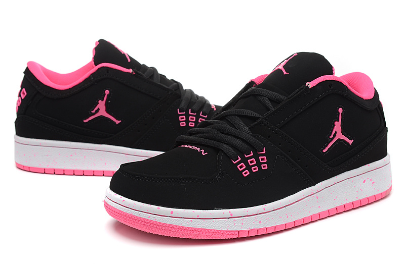 Real Air Jordan 1 Flight Low Black Red Shoes - Click Image to Close