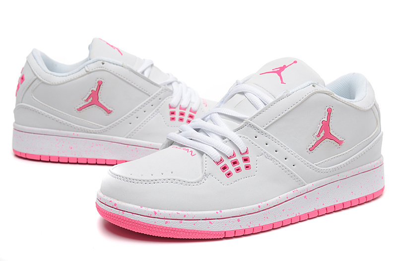 Real Air Jordan 1 Flight Low White Pink Shoes