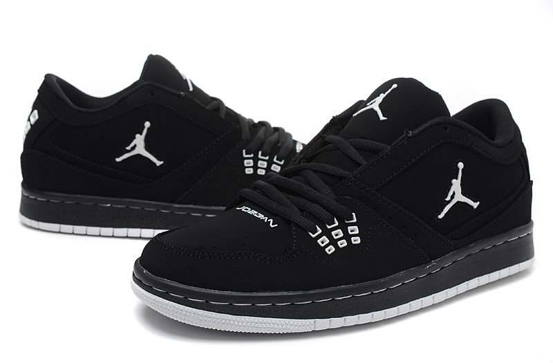 Real 2015 Air Jordan 1 Low All Black Shoes