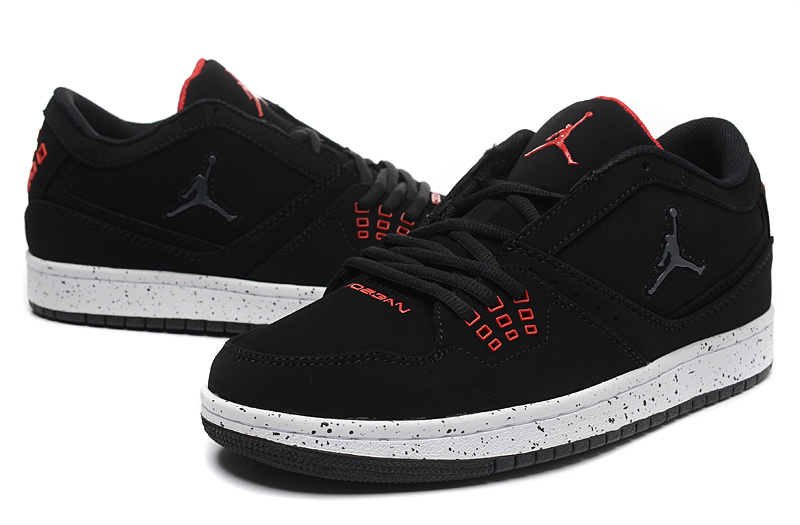 Real 2015 Air Jordan 1 Low Black Red Shoes - Click Image to Close