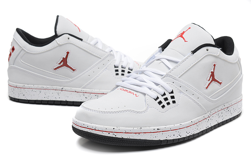 Real 2015 Air Jordan 1 Low White Red Jumpman Shoes - Click Image to Close