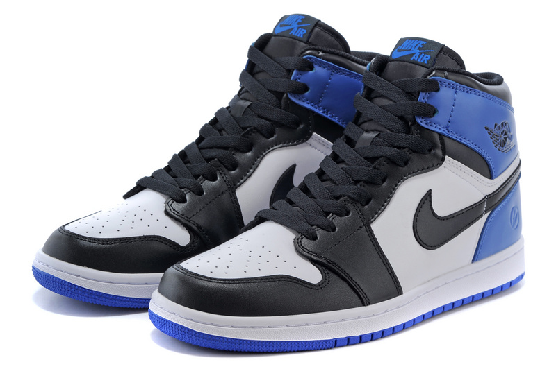 Real 2015 Air Jordan 1 Retro Black Grey Blue Shoes