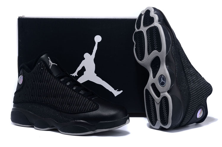 Real 2015 Air Jordan 13 Retro All Black Shoes