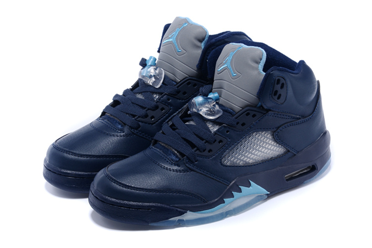 Real 2015 Air Jordan 5 Retro Sea Blue Shoes