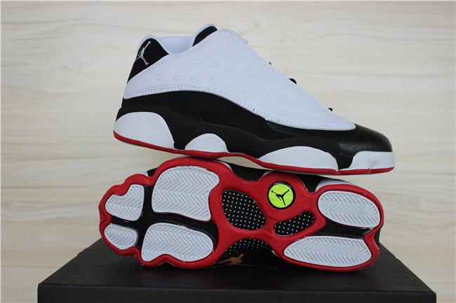 2015 Air Jordan 13 Low White Black Red Shoes