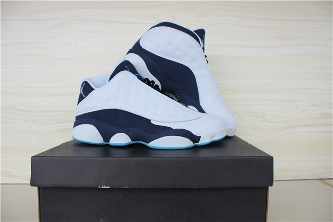 2015 Air Jordan 13 Low White Blue Shoes