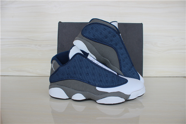 2015 Air Jordan 13 Low White Grey Blue Shoes