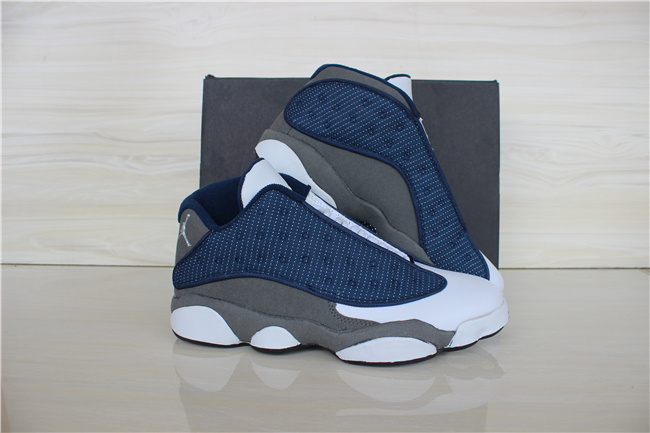 2015 Air Jordan 13 Low White Grey Blue Shoes - Click Image to Close