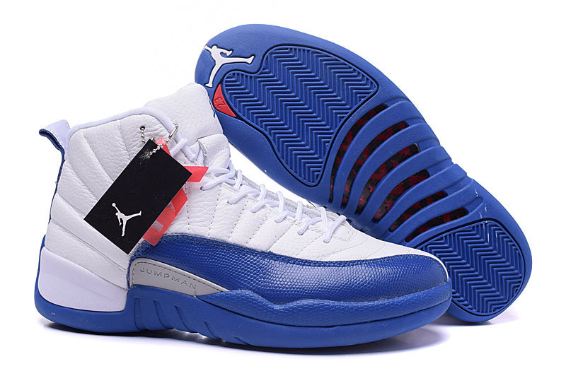 2016 Air Jordan 12 French Blue White French Blue Metallic Silver Varsity Red - Click Image to Close