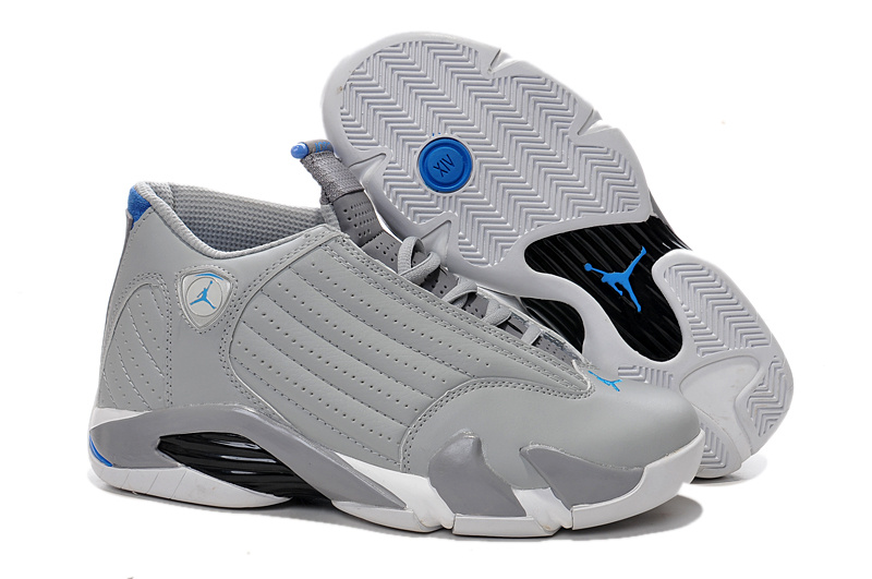 2016 Air Jordan 14 Wolf Grey White Sport Blue