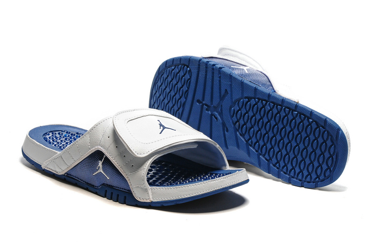 2016 Air Jordan Hydro 12 Slide Sandals Blue White - Click Image to Close