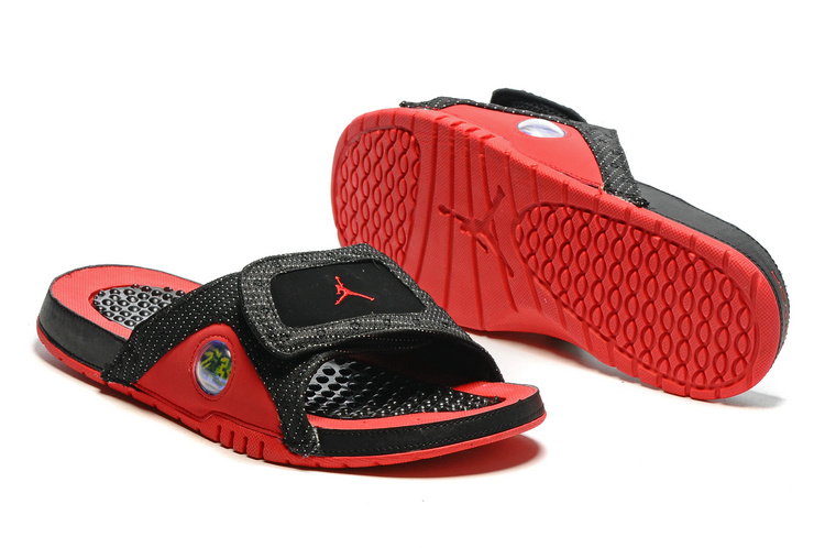 2016 Air Jordan Hydro 13 Slide Sandals Black Red