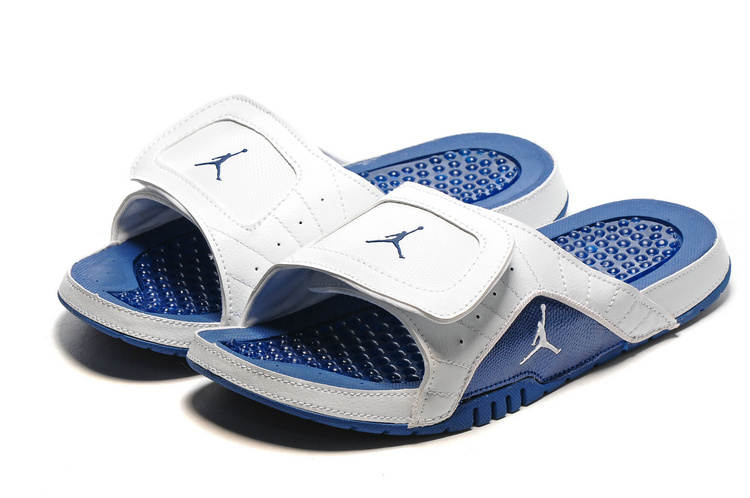 2016 Air Jordan Hydro 13 Slide Sandals Blue White - Click Image to Close